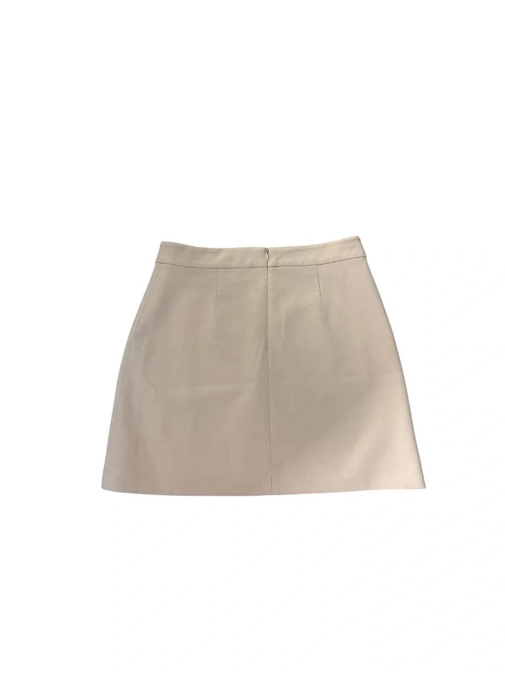 Aritzia Beige Mini Skirt Wilfred Patio Crepette Gold Size 6